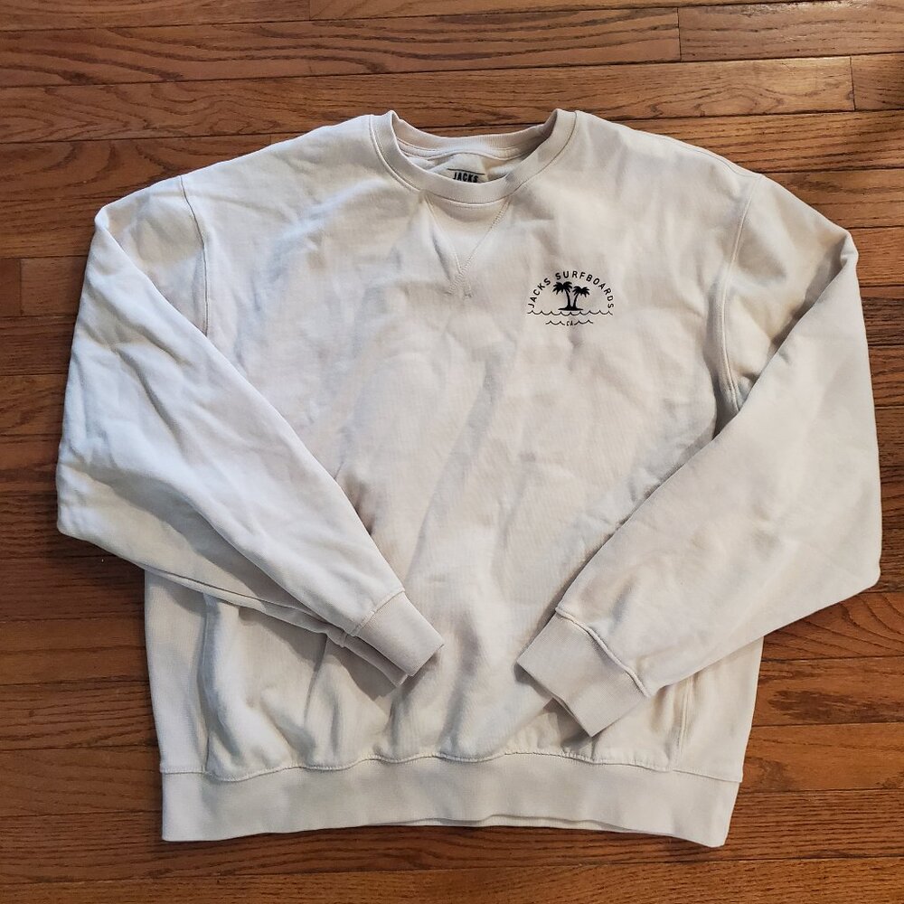 Jack's Surfboards Sweatshirt, Cream Colored, Men's Large